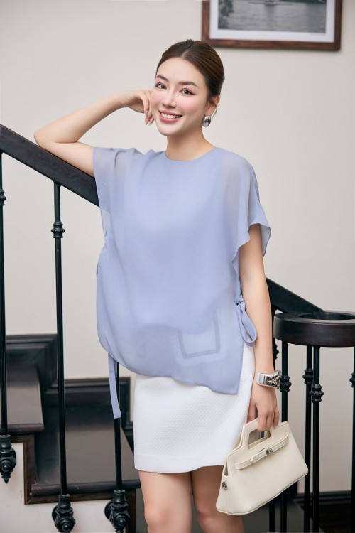 Sixdo White A-line Mini Woven Skirt
